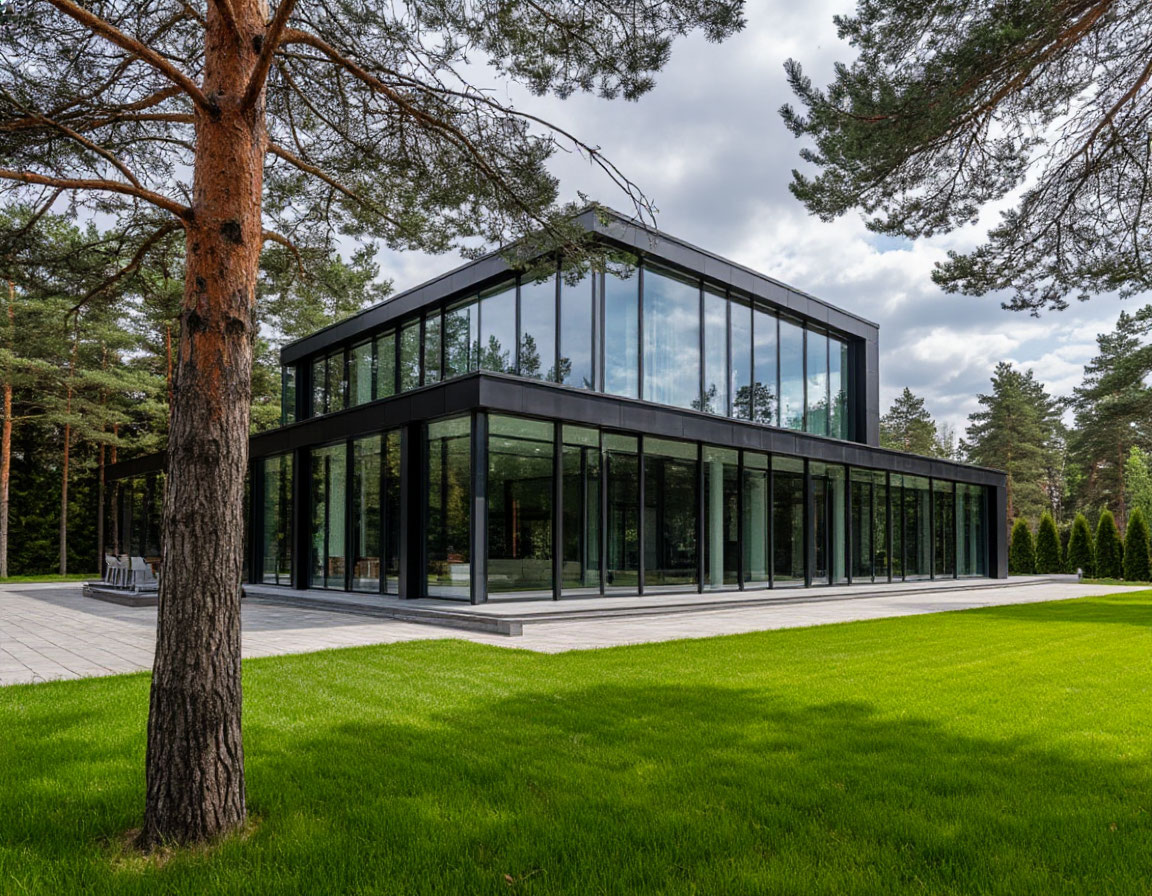 Проект стеклянной дачи на Новой Риге